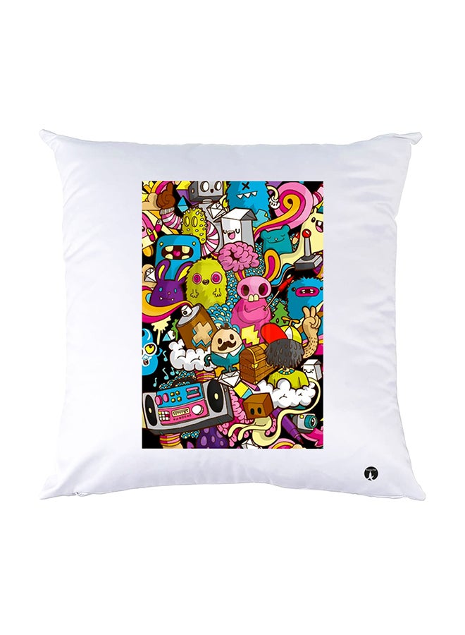 بي بي وسادة نوم مزينة بطبعات أبيض 30x30سم