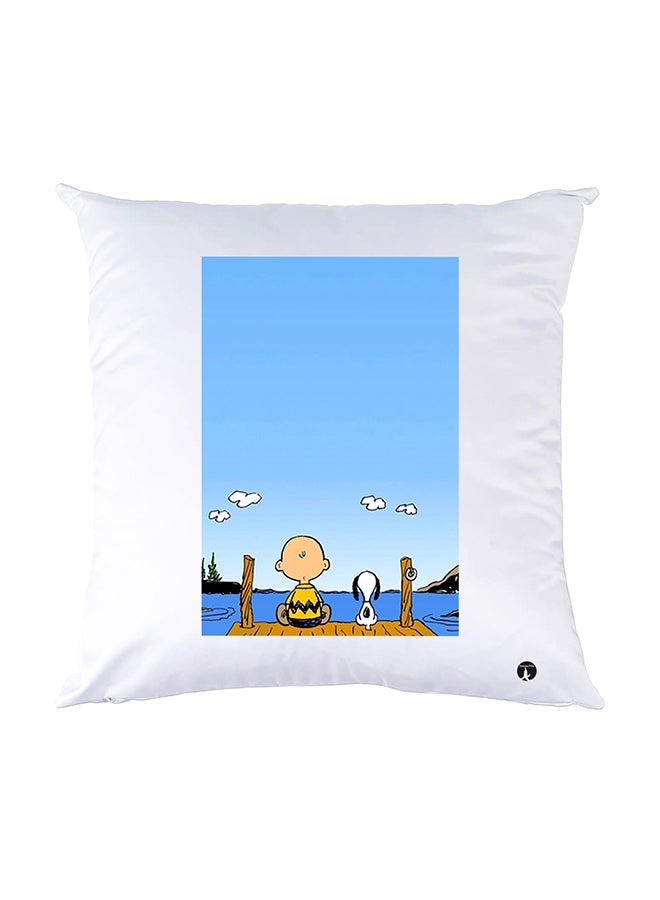BP Printed Pillow White 30x30cm