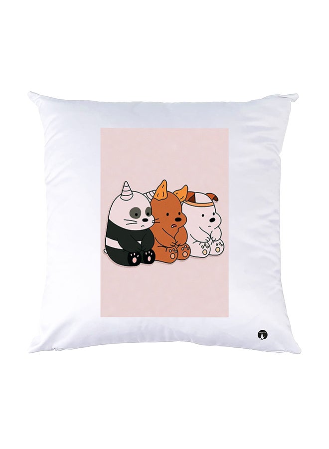 BP Printed Pillow White 30x30cm