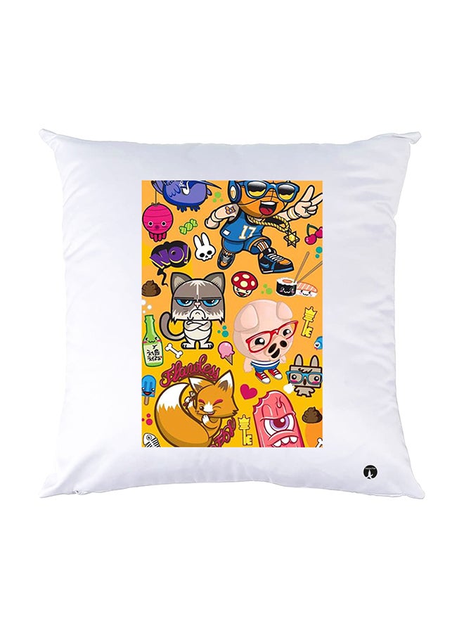 BP Printed Pillow White 30x30cm