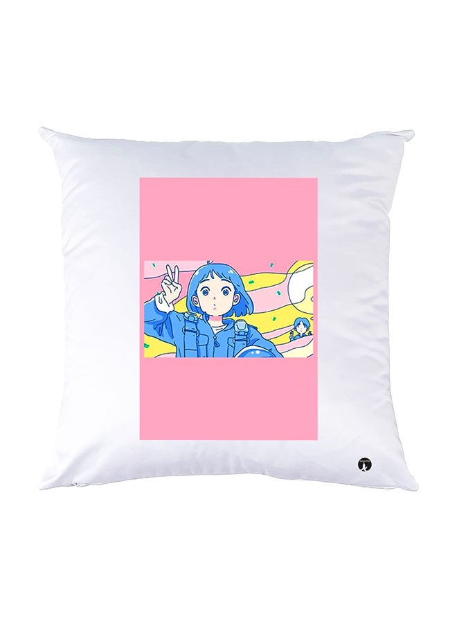 BP Printed Pillow White 30x30cm