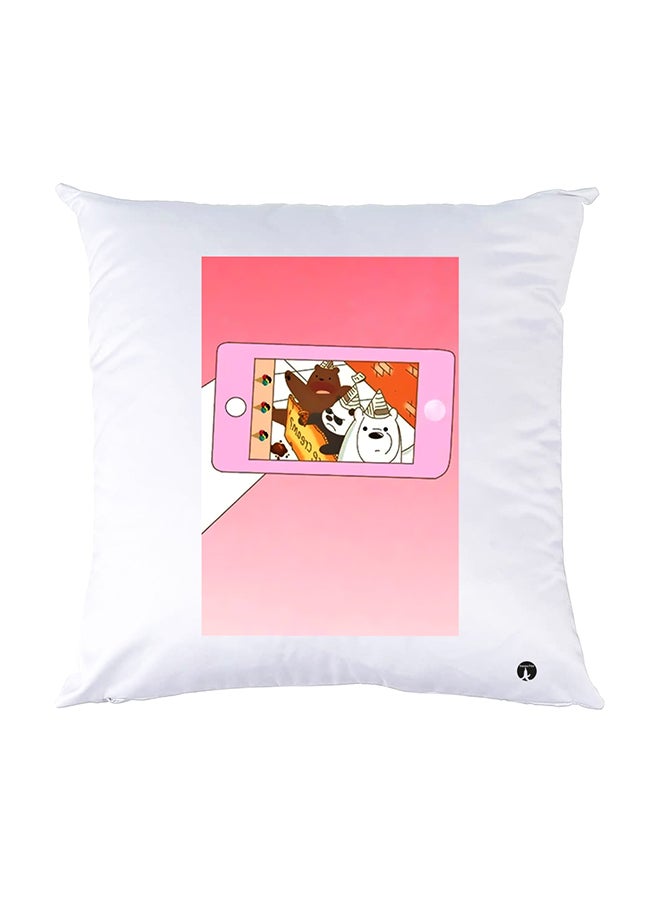 BP Printed Pillow White 30x30cm