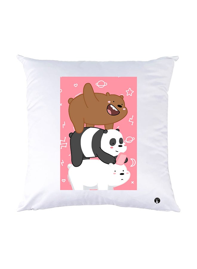 بي بي وسادة نوم مزينة بطبعات أبيض 30x30سم