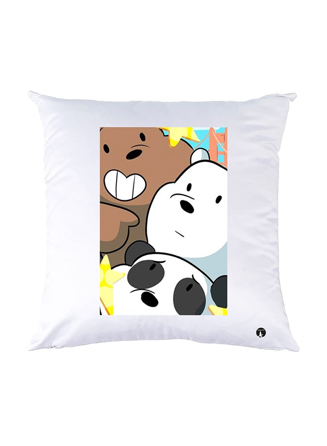 بي بي وسادة نوم مزينة بطبعات أبيض 30x30سم