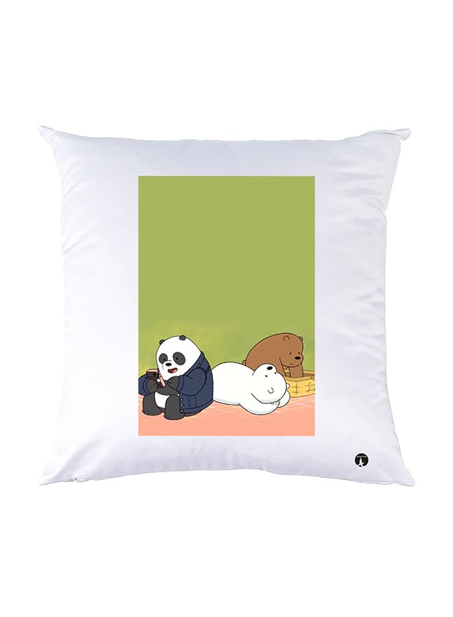 بي بي وسادة نوم مزينة بطبعات أبيض 30x30سم