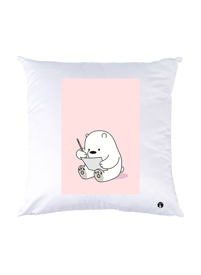 بي بي وسادة نوم مزينة بطبعات أبيض 30x30سم