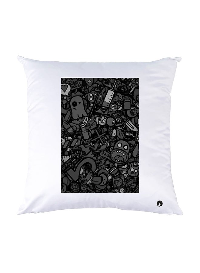 بي بي وسادة نوم مزينة بطبعات أبيض 30x30سم