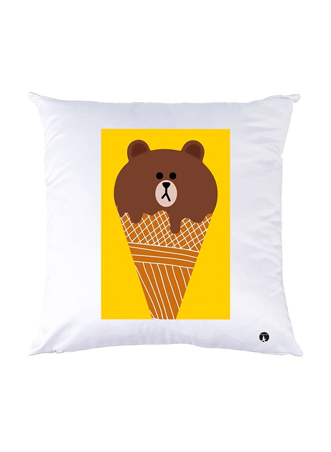 بي بي وسادة نوم مزينة بطبعات أبيض 30x30سم