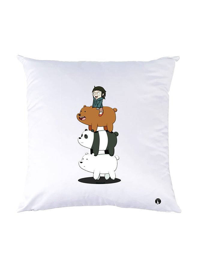 بي بي وسادة نوم مزينة بطبعات أبيض 30x30سم