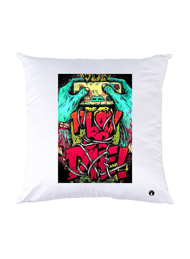 بي بي وسادة نوم مزينة بطبعات أبيض 30x30سم