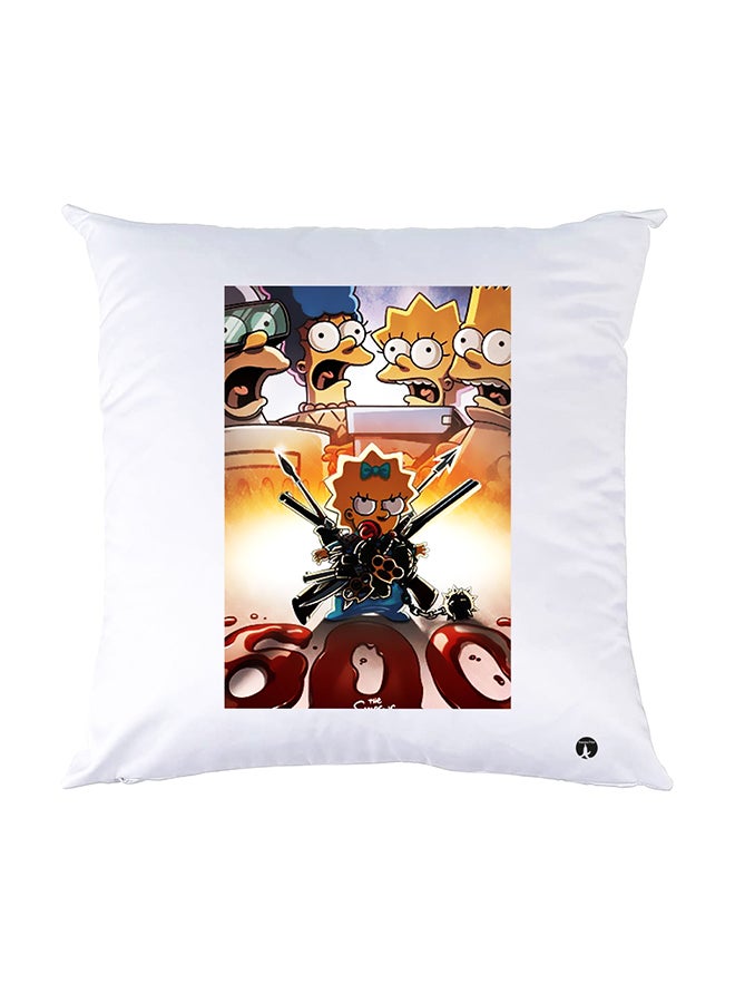 BP Printed Pillow White 30x30cm