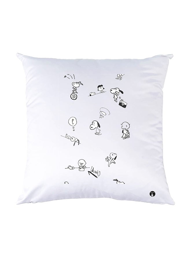 بي بي وسادة نوم مزينة بطبعات أبيض 30x30سم