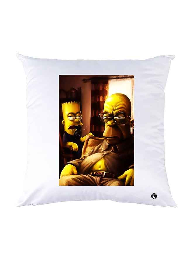BP Printed Pillow White 30x30cm