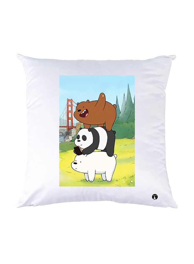 Printed Pillow White 30x30cm