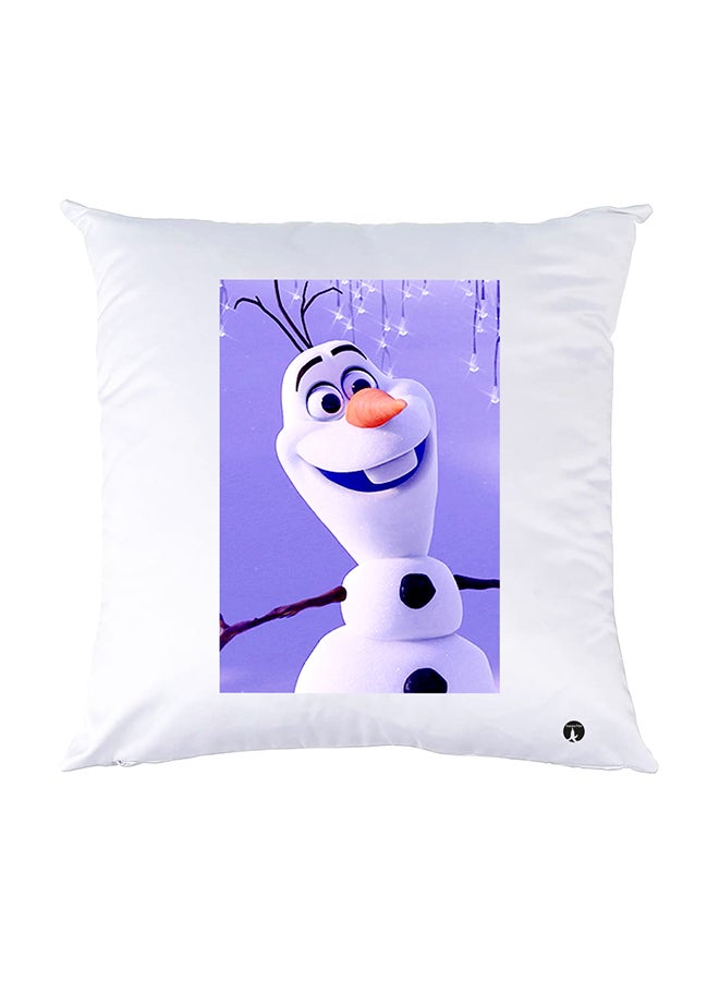 وسادة نوم مزينة بطبعات أبيض 30x30سم