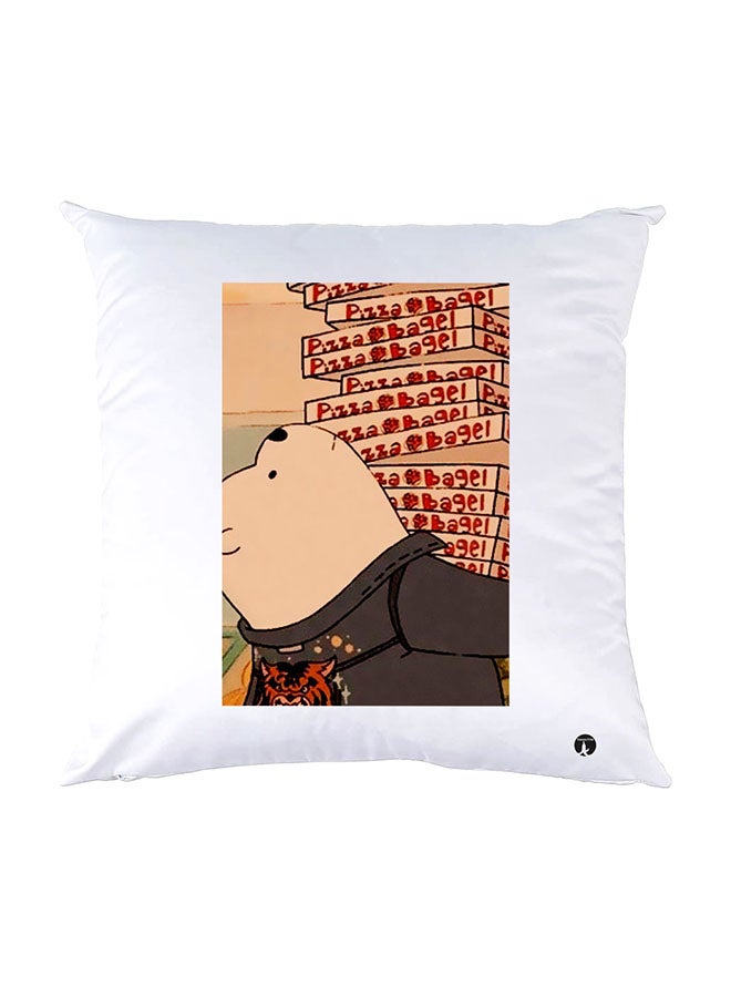 BP Printed Pillow White 30x30cm