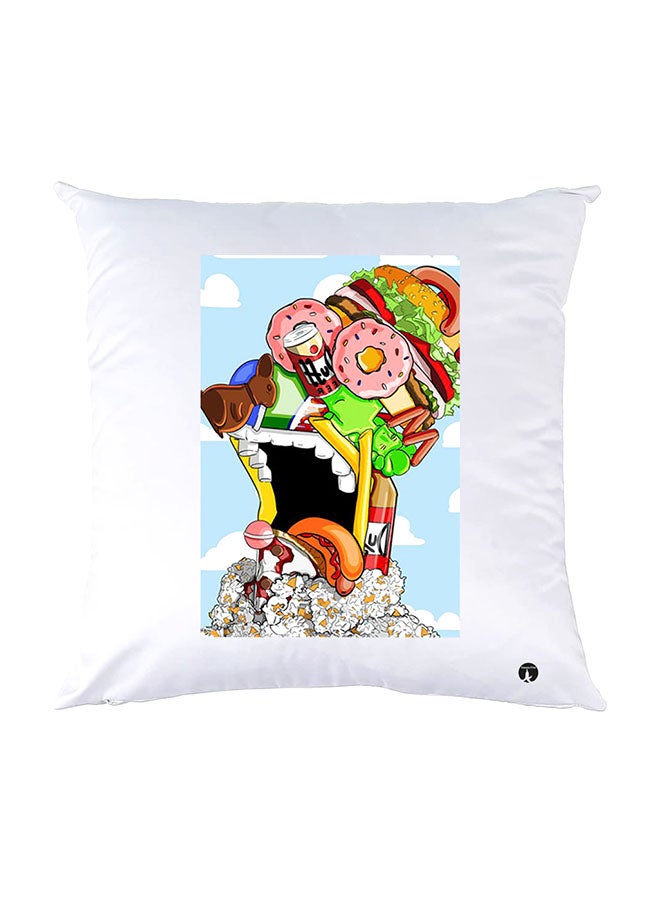 BP Printed Pillow White 30x30cm