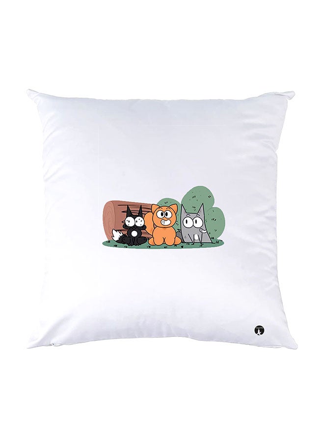 BP Printed Pillow White 30x30cm