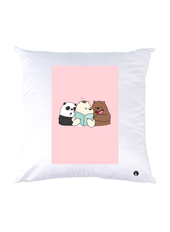 بي بي وسادة نوم مزينة بطبعات أبيض 30x30سم