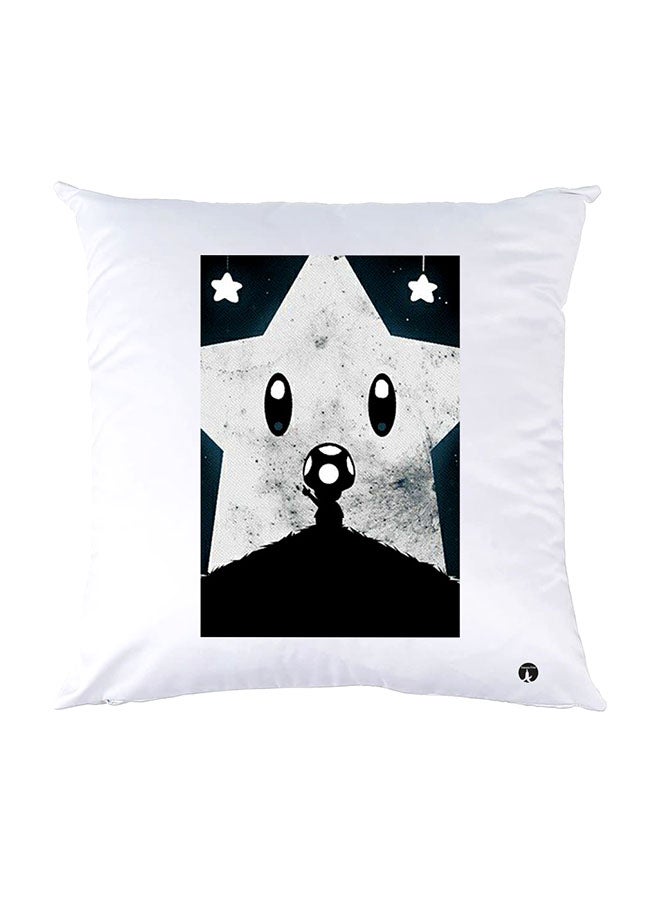 بي بي وسادة نوم مزينة بطبعات أبيض 30x30سم