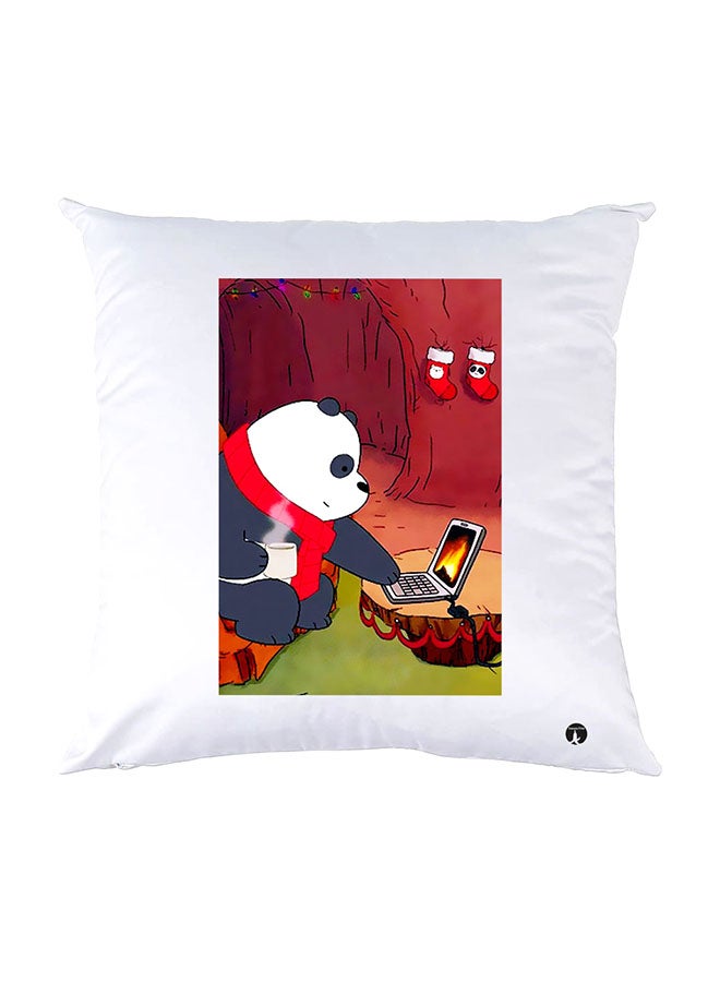 بي بي وسادة نوم مزينة بطبعات أبيض