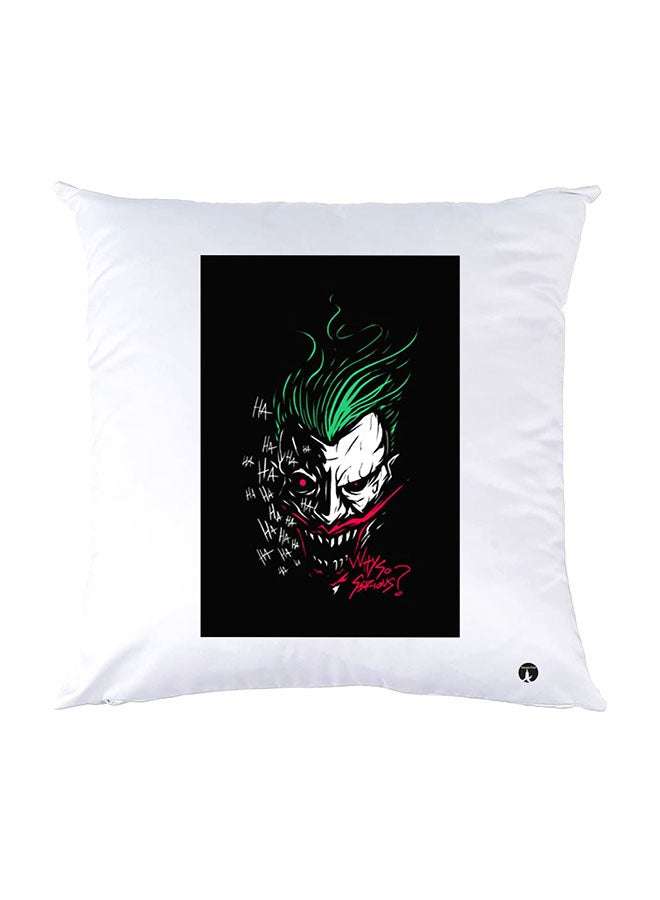 وسادة نوم مزينة بطبعات أبيض 30x30سم