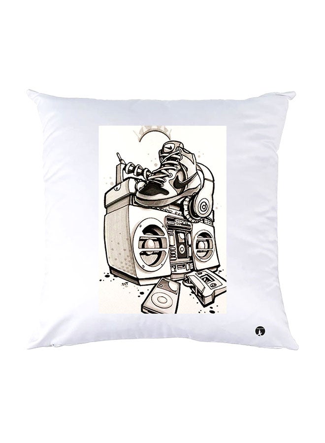 BP Printed Pillow White 30x30cm