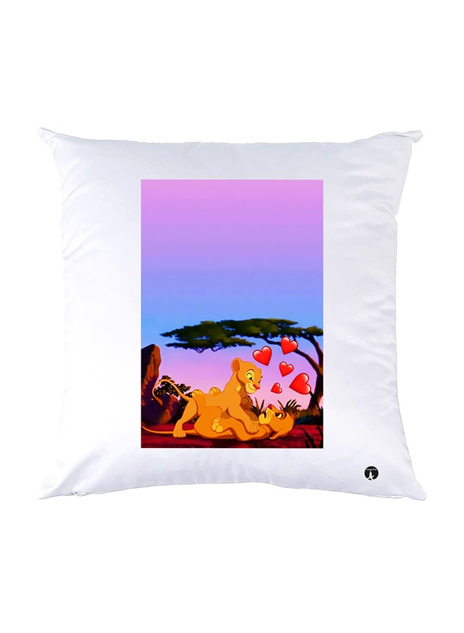 BP Printed Pillow White 30x30cm
