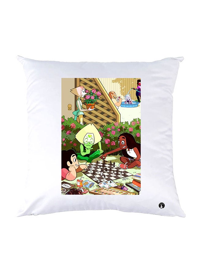 بي بي وسادة نوم مزينة بطبعات أبيض 30x30سم