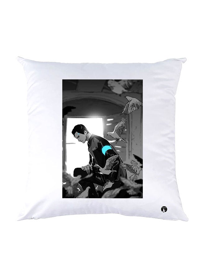 بي بي وسادة نوم مزينة بطبعات أبيض 30x30سم