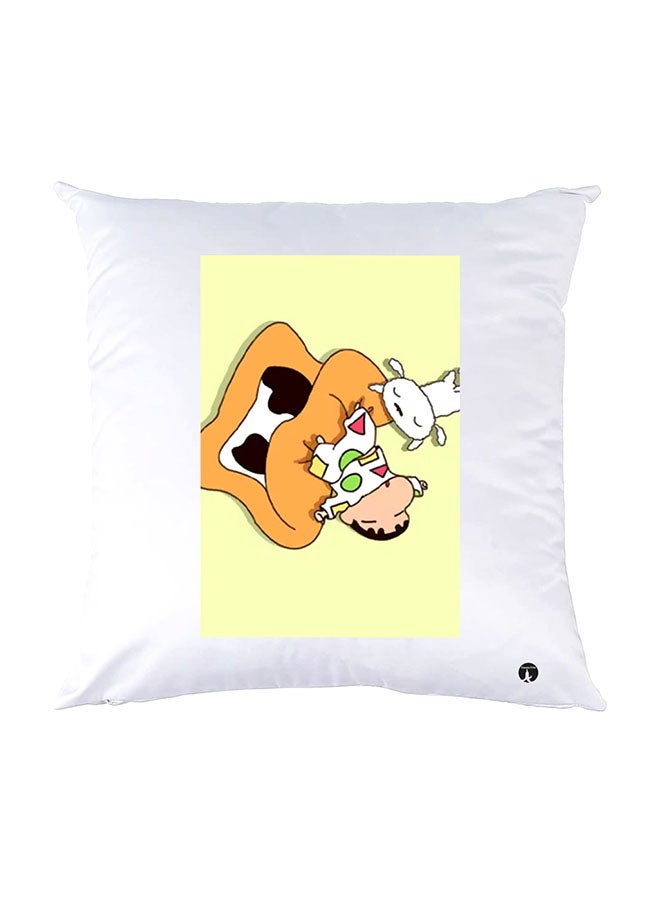 بي بي وسادة نوم مزينة بطبعات أبيض 30x30سم