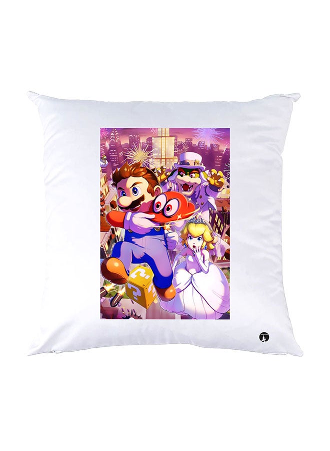 BP Printed Pillow White 30x30cm