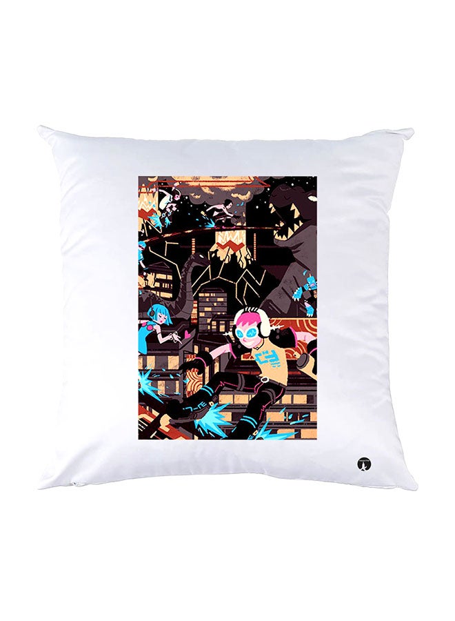 بي بي وسادة نوم مزينة بطبعات أبيض 30x30سم