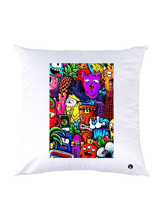 بي بي وسادة نوم مزينة بطبعات أبيض 30x30سم