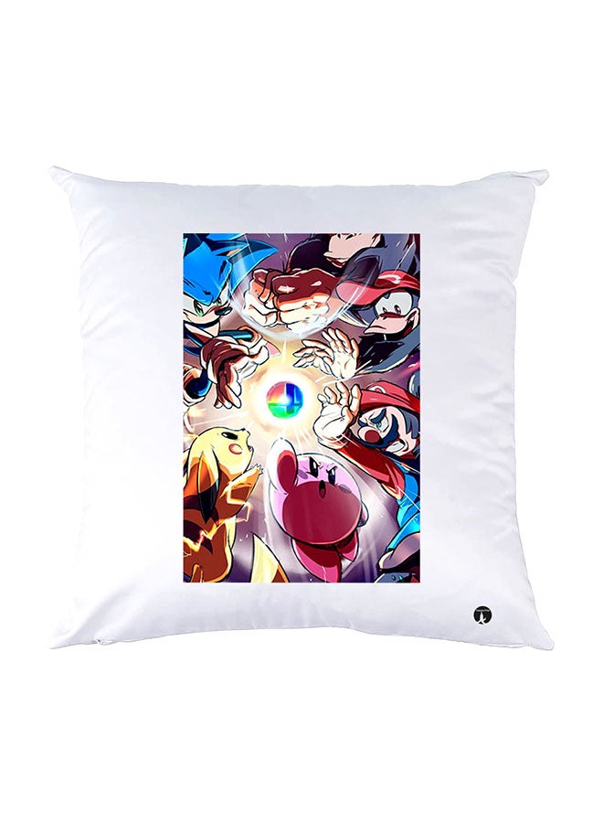 بي بي وسادة نوم مزينة بطبعات أبيض 30x30سم