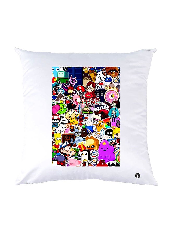 BP Printed Pillow White 30x30cm