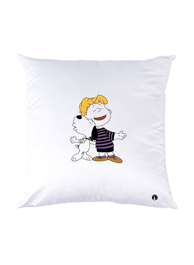 بي بي وسادة نوم مزينة بطبعات أبيض 30x30سم