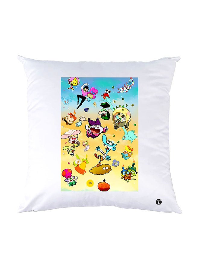 BP Printed Pillow White 30x30cm