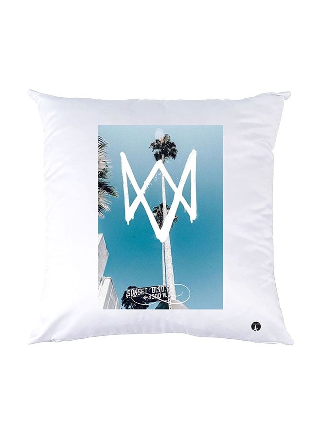 BP Printed Pillow White 30x30cm