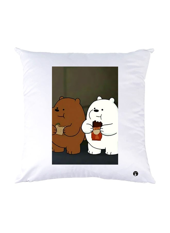 بي بي وسادة نوم مزينة بطبعات أبيض 30x30سم