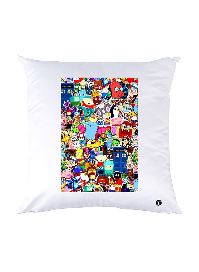 بي بي وسادة نوم مزينة بطبعات أبيض 30x30سم