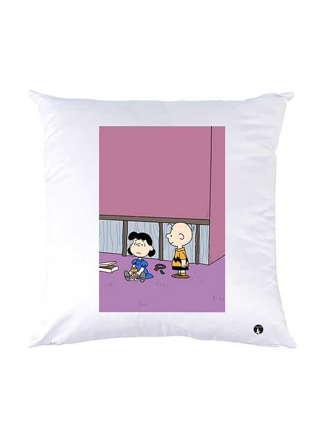 BP Printed Pillow White 30x30cm