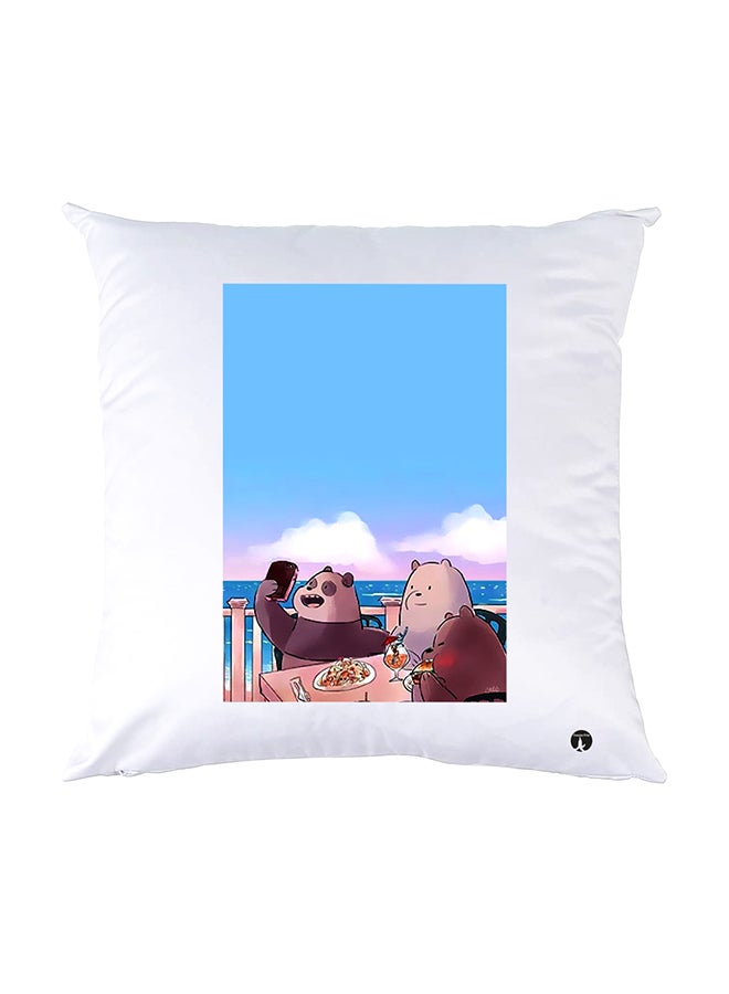 بي بي وسادة نوم مزينة بطبعات أبيض 30x30سم