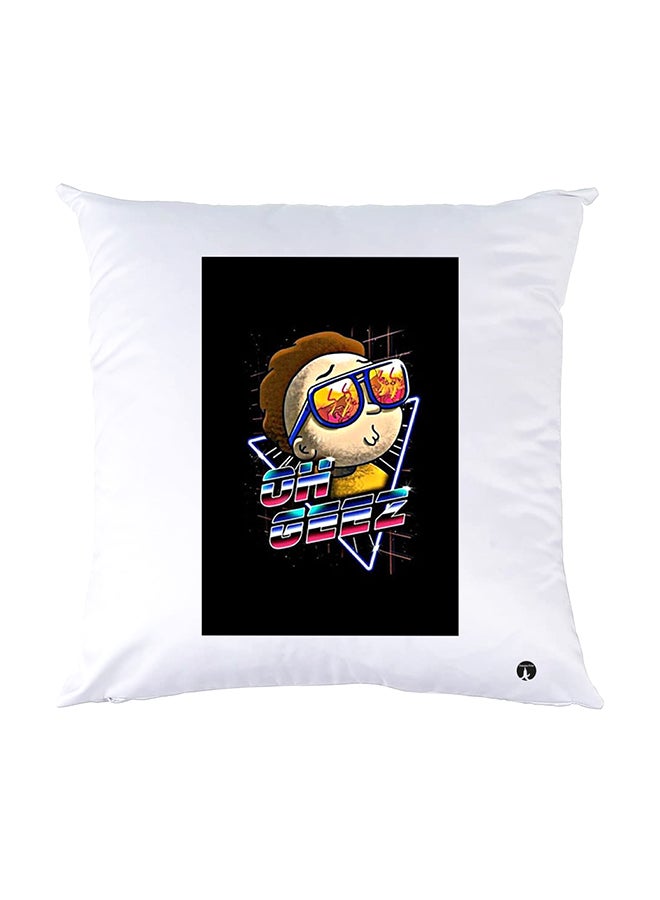 BP Printed Pillow White 30x30cm