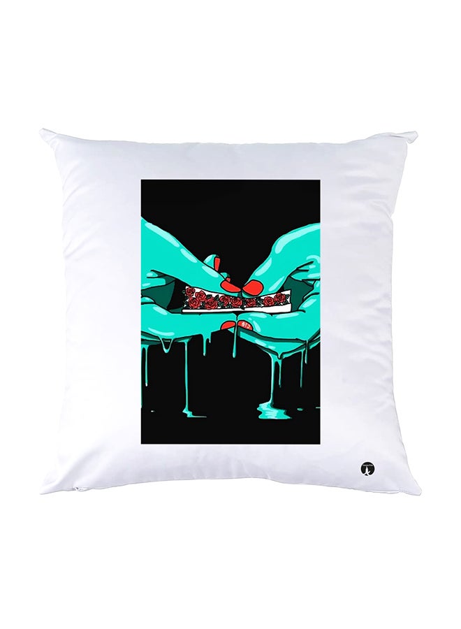 BP Printed Pillow White 30x30cm