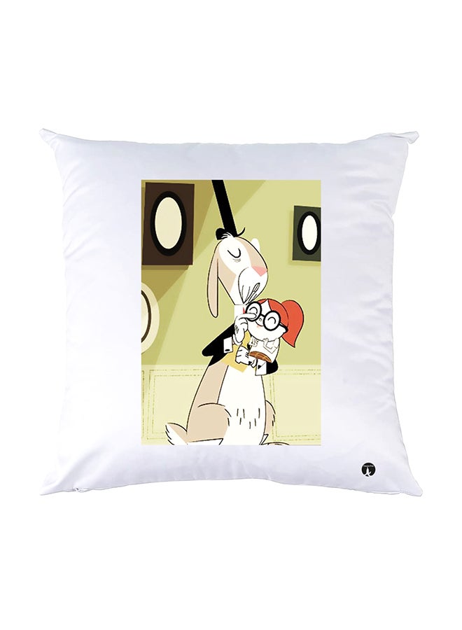 بي بي وسادة نوم مزينة بطبعات أبيض 30x30سم