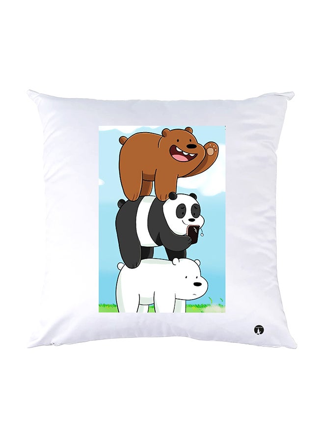 بي بي وسادة نوم مزينة بطبعات أبيض 30x30سم