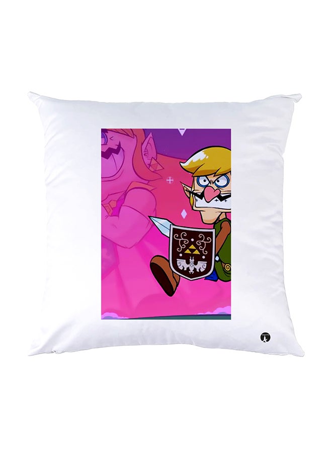 BP Printed Pillow White 30x30cm