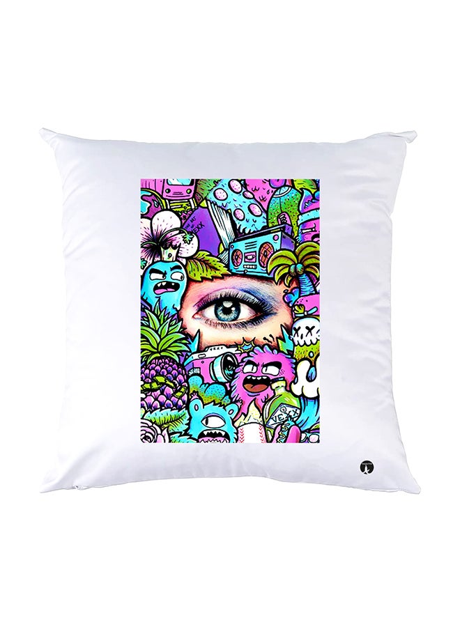 بي بي وسادة نوم مزينة بطبعات أبيض 30x30سم