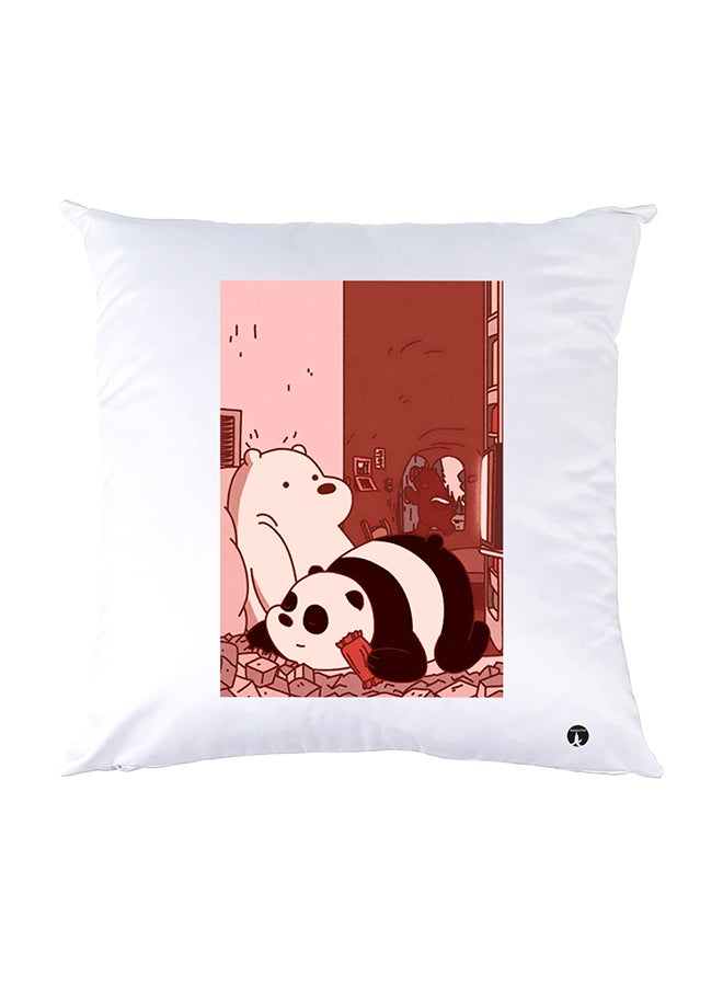 بي بي وسادة نوم مزينة بطبعات أبيض 30x30سم